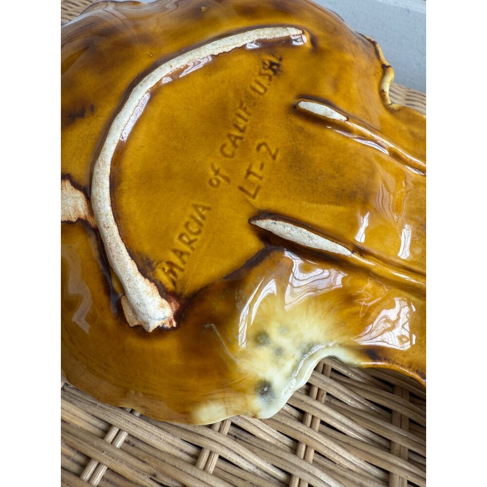 Vintage MCM Marcia California Pottery Double Serving Dish With Handle - Picture 7 of 9